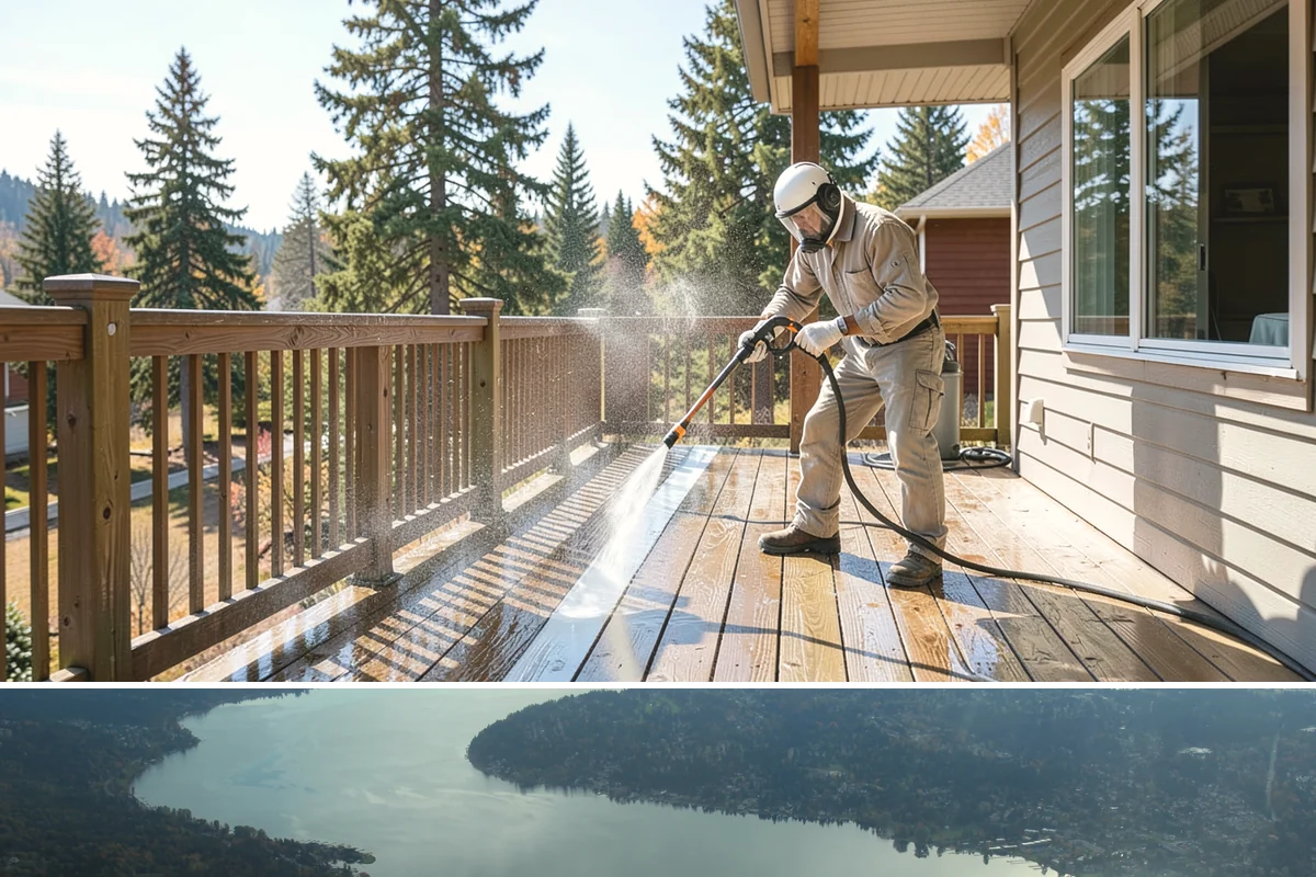 Stone Walkway Cleaning in Sammamish, King County, WA - Stone walkways clean best in warm, dry summer weeks that allow the porous surface to dry evenly.