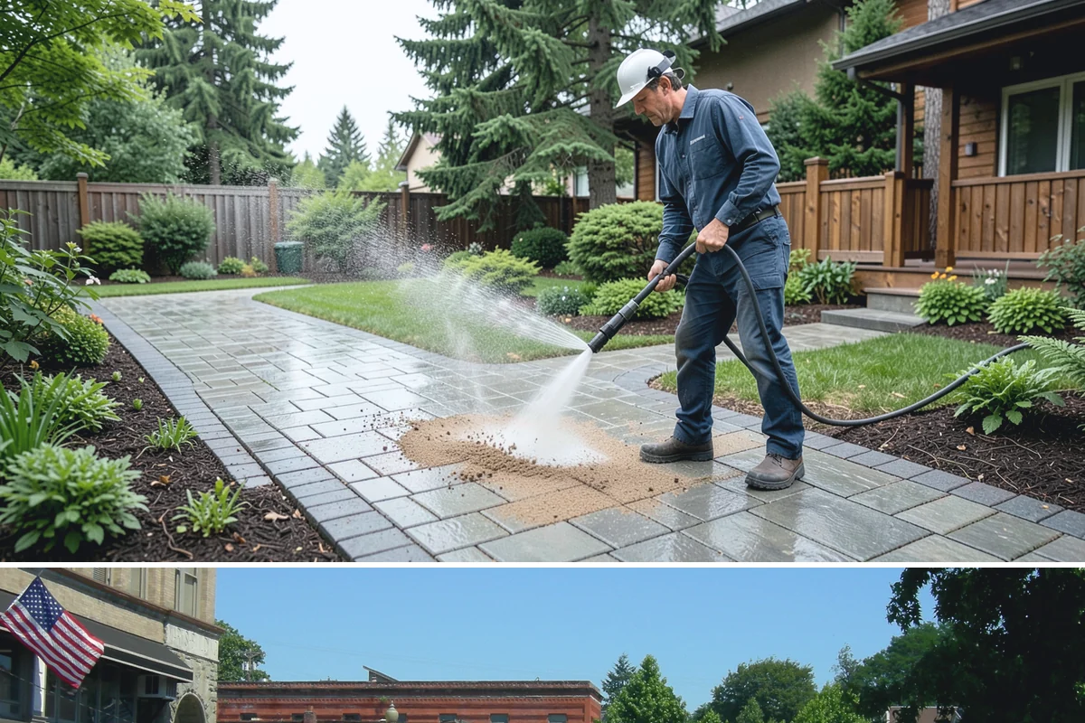 Stone Walkway Cleaning in Snohomish, Snohomish County, WA - Stone walkways clean best in warm, dry summer weeks that allow the porous surface to dry evenly.