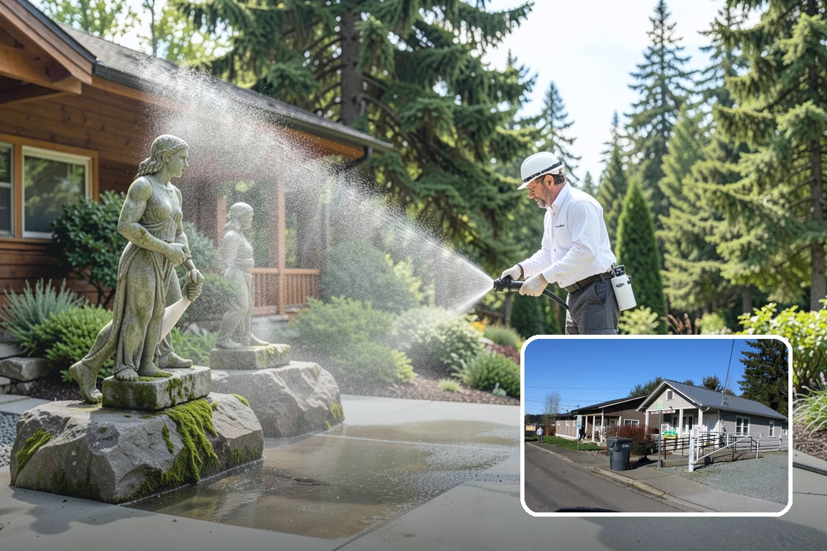 Stone Walkway Cleaning in South Prairie, Pierce County, WA - Avoids etching, pitting, or flaking the stone