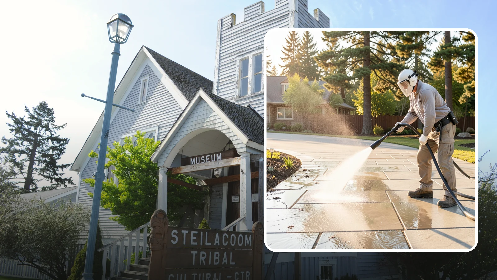 Stone Walkway Cleaning in Steilacoom, Pierce County, WA - Clean natural stone walkways with surface-safe methods that lift growth without etching the stone.