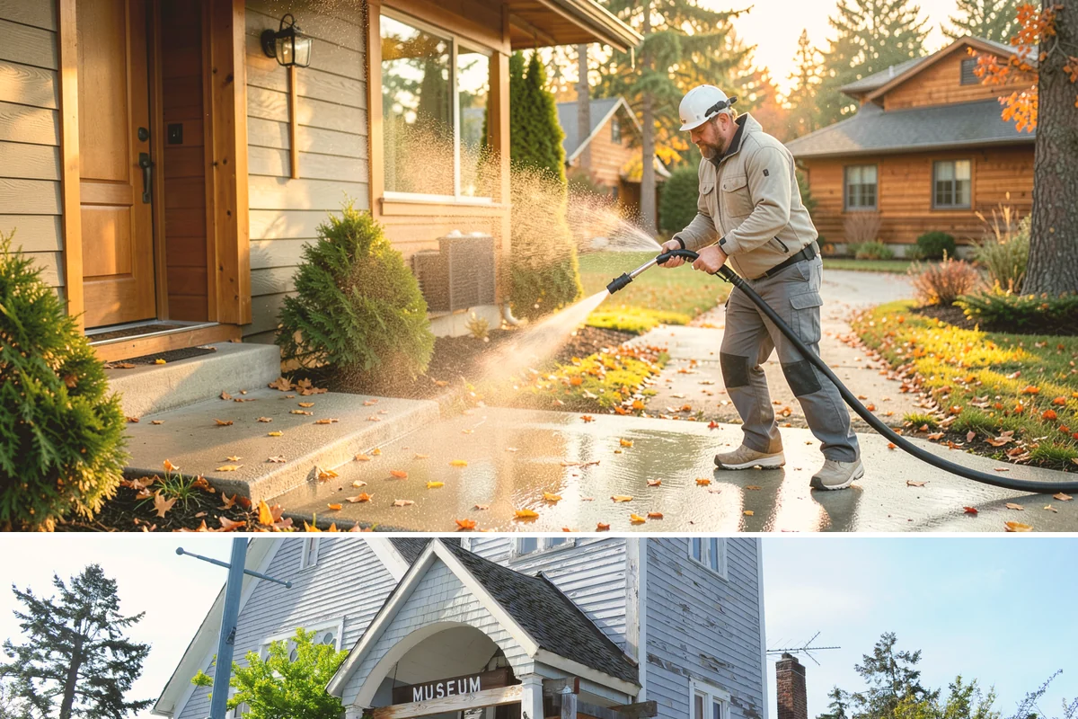 Stone Walkway Cleaning in Steilacoom, Pierce County, WA - Stone walkways clean best in warm, dry summer weeks that allow the porous surface to dry evenly.