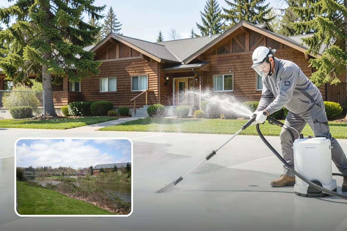 Stone Walkway Cleaning in Tukwila, King County, WA - Avoids etching, pitting, or flaking the stone