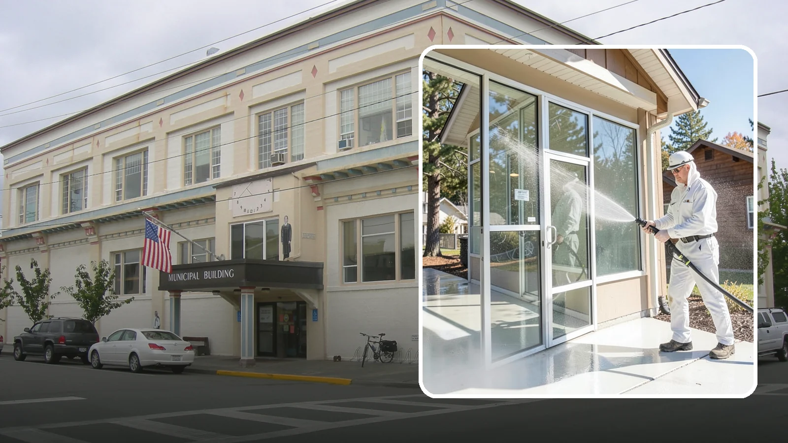 Storefront Washing in Anacortes, Skagit County, WA - First impressions matter, so we keep your Washington storefront looking sharp with a thorough exterior wash that clears away...