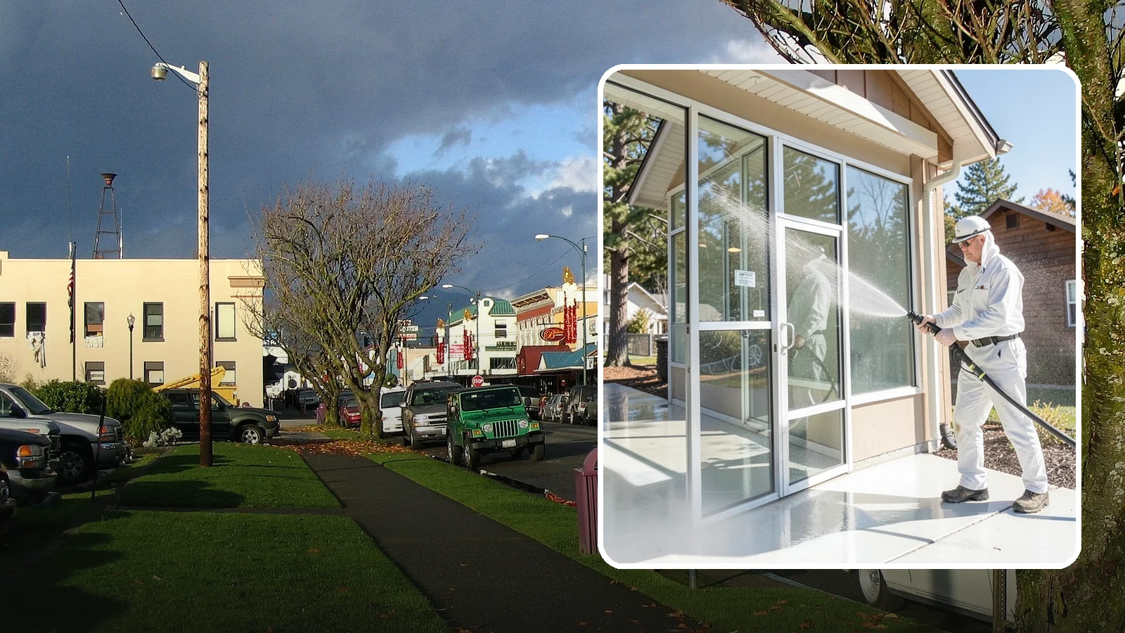 Storefront Washing in Arlington, Snohomish County, WA - First impressions matter, so we keep your Washington storefront looking sharp with a thorough exterior wash that clears away...
