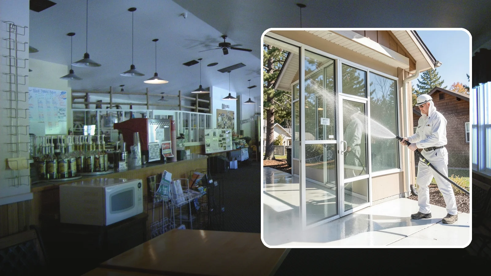 Storefront Washing in Black Diamond, King County, WA - First impressions matter, so we keep your Washington storefront looking sharp with a thorough exterior wash that clears away...