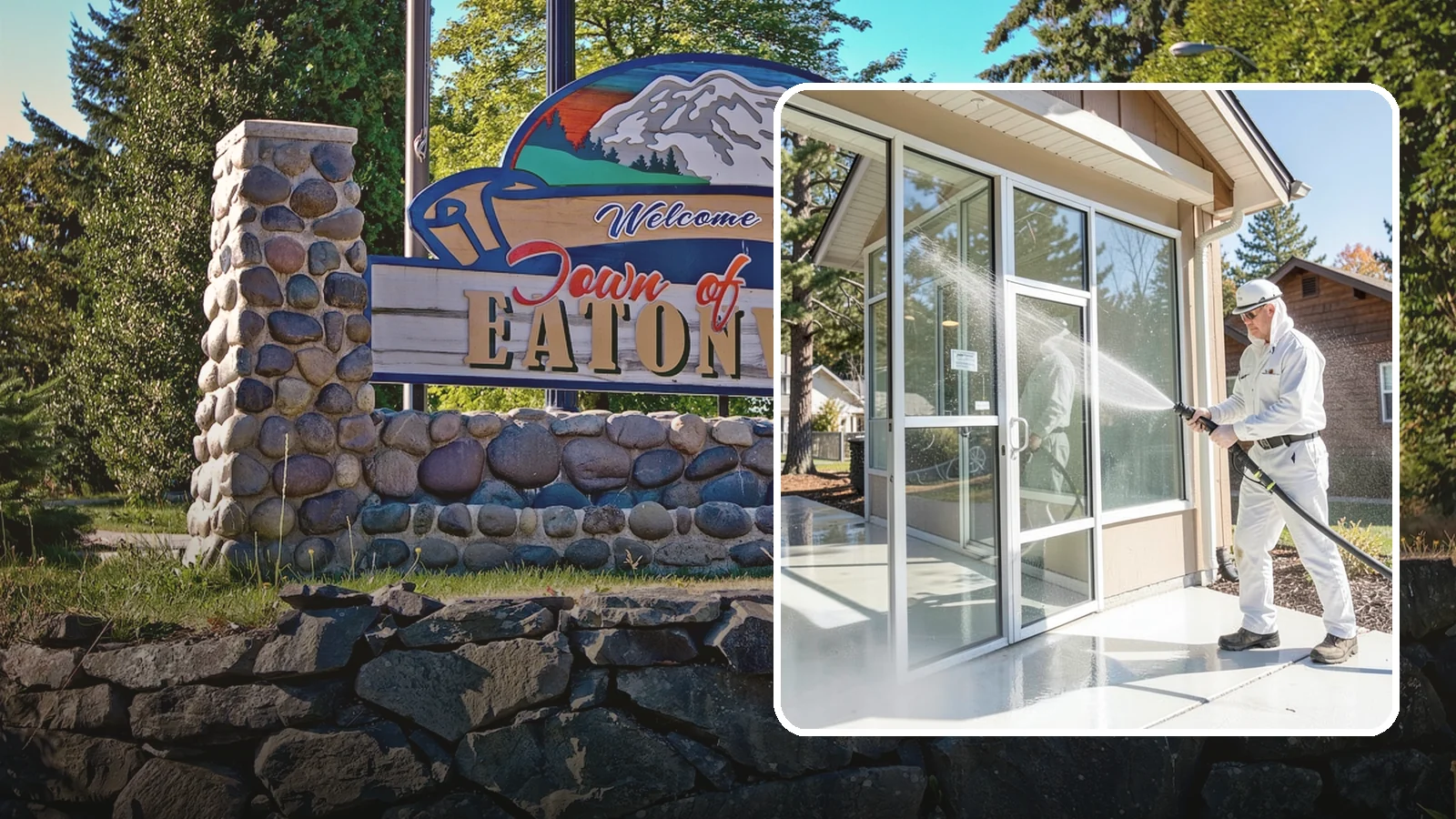 Storefront Washing in Eatonville, Pierce County, WA - First impressions matter, so we keep your Washington storefront looking sharp with a thorough exterior wash that clears away...