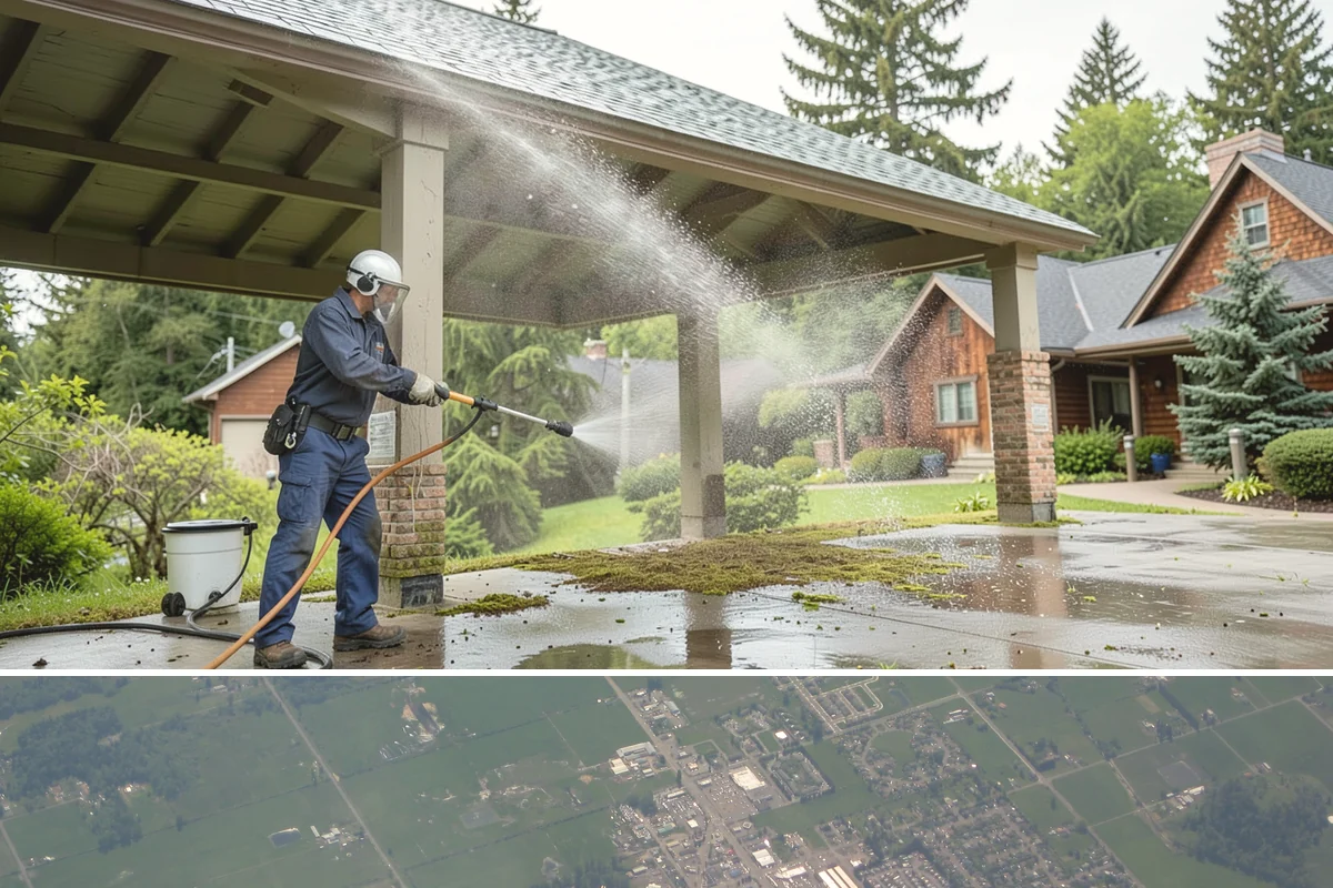 Storefront Washing in Enumclaw, King County, WA - Late spring through early fall offers the driest windows for storefront washing, though quarterly touch-ups keep winter algae in...