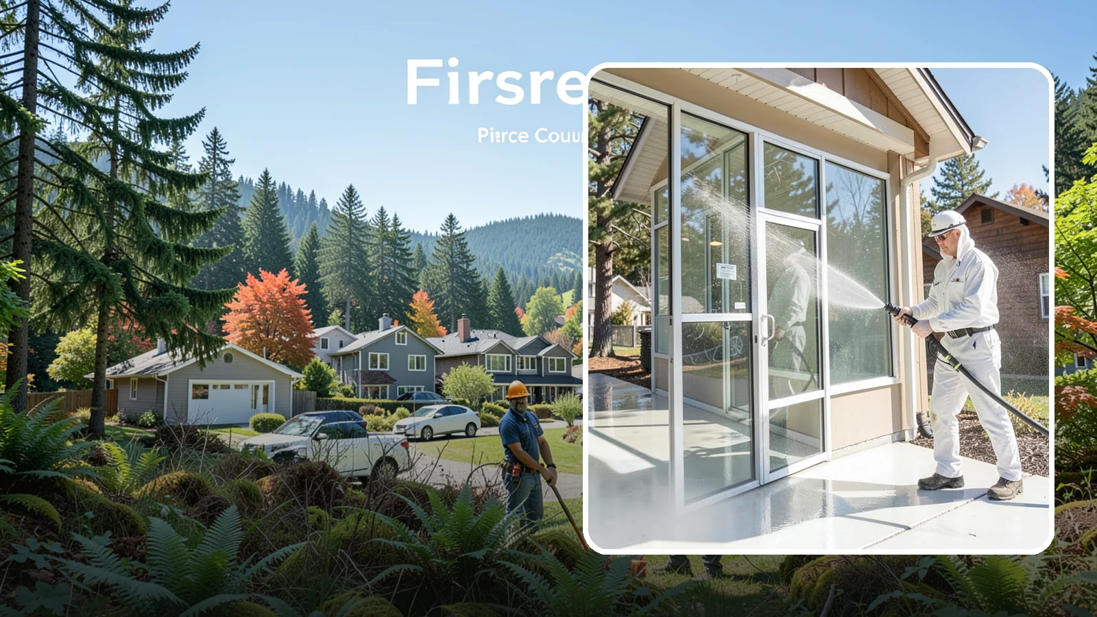 Storefront Washing in Fircrest, Pierce County, WA - First impressions matter, so we keep your Washington storefront looking sharp with a thorough exterior wash that clears away...