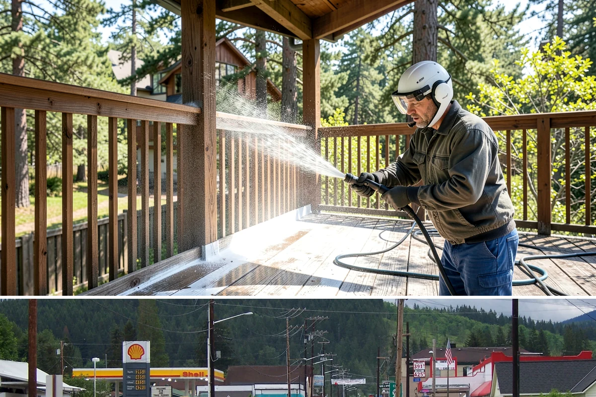 Storefront Washing in Granite Falls, Snohomish County, WA - Late spring through early fall offers the driest windows for storefront washing, though quarterly touch-ups keep winter algae in...