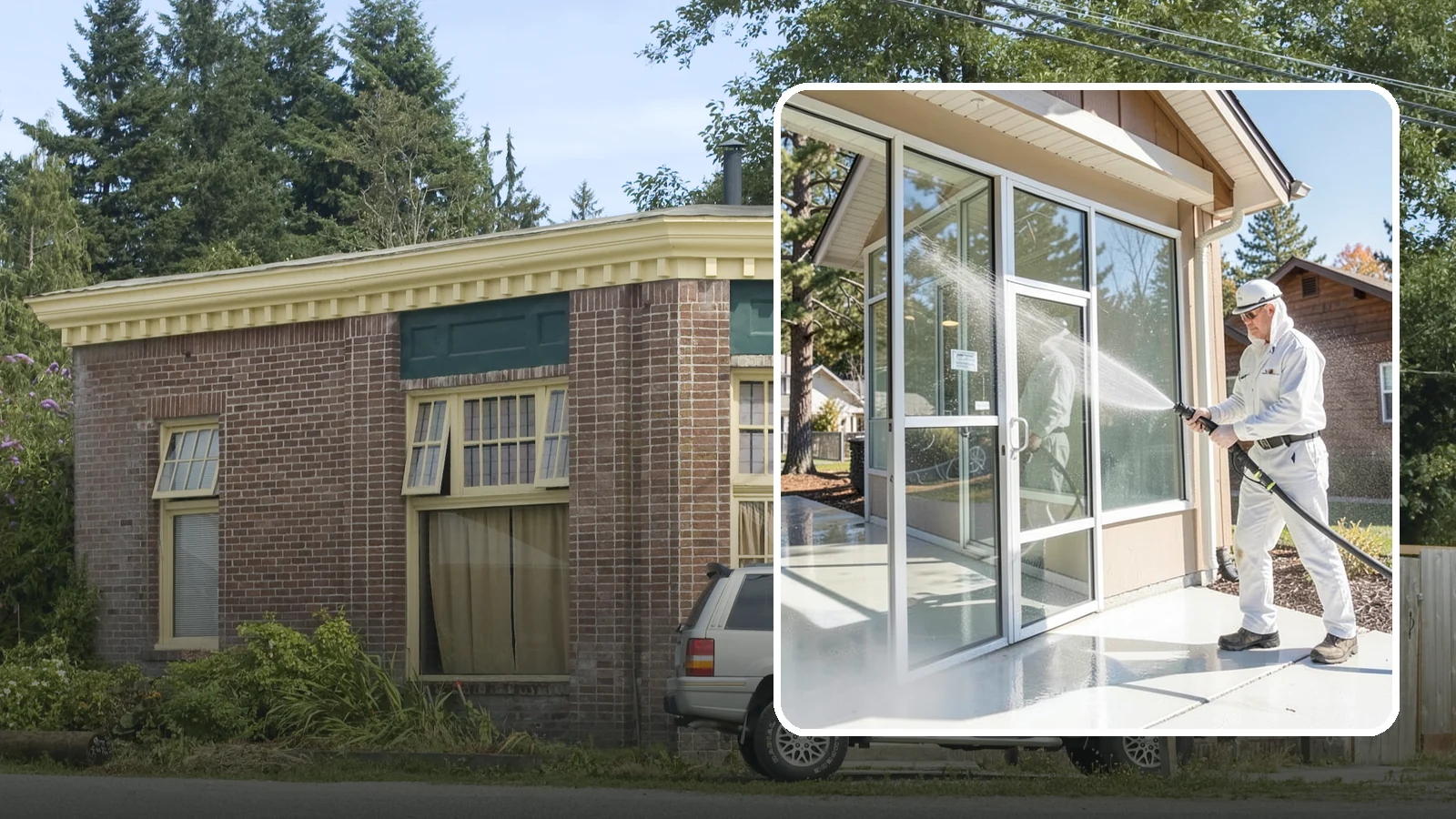 Storefront Washing in Hamilton, Skagit County, WA - First impressions matter, so we keep your Washington storefront looking sharp with a thorough exterior wash that clears away...
