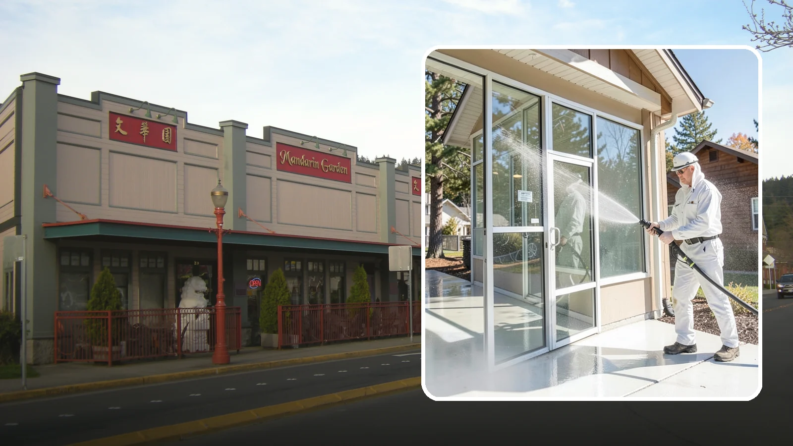 Storefront Washing in Issaquah, King County, WA - First impressions matter, so we keep your Washington storefront looking sharp with a thorough exterior wash that clears away...