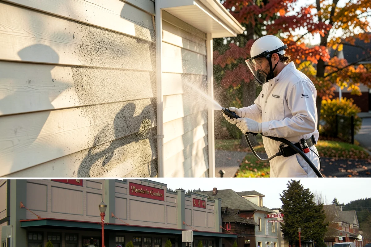 Storefront Washing in Issaquah, King County, WA - Late spring through early fall offers the driest windows for storefront washing, though quarterly touch-ups keep winter algae in...