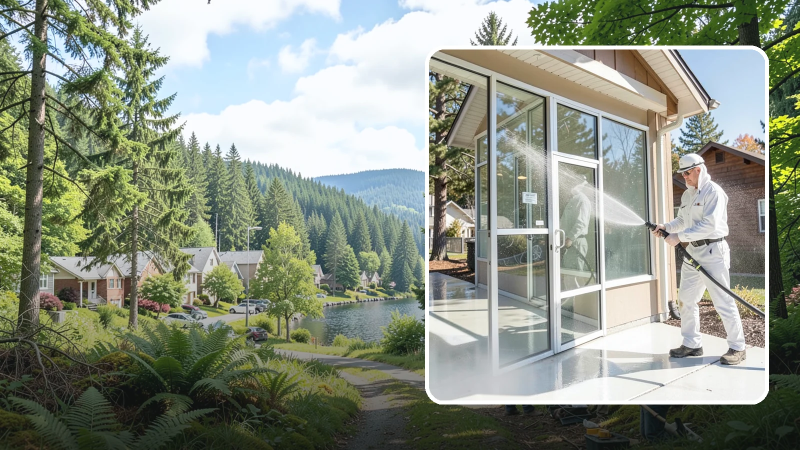 Storefront Washing in Lake Forest Park, King County, WA - First impressions matter, so we keep your Washington storefront looking sharp with a thorough exterior wash that clears away...