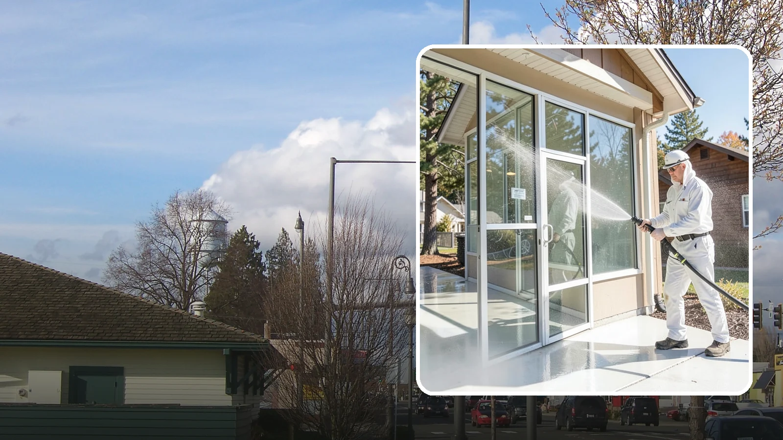 Storefront Washing in Marysville, Snohomish County, WA - First impressions matter, so we keep your Washington storefront looking sharp with a thorough exterior wash that clears away...