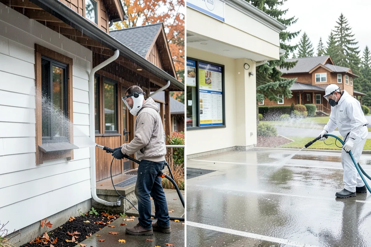 Storefront Washing in Normandy Park, King County, WA - Walk the storefront to note delicate signage and lighting