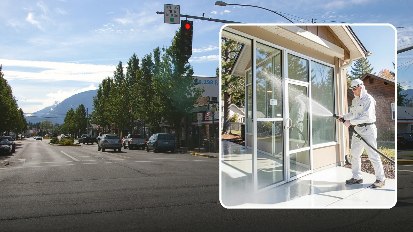 Storefront Washing in North Bend, King County, WA - First impressions matter, so we keep your Washington storefront looking sharp with a thorough exterior wash that clears away...