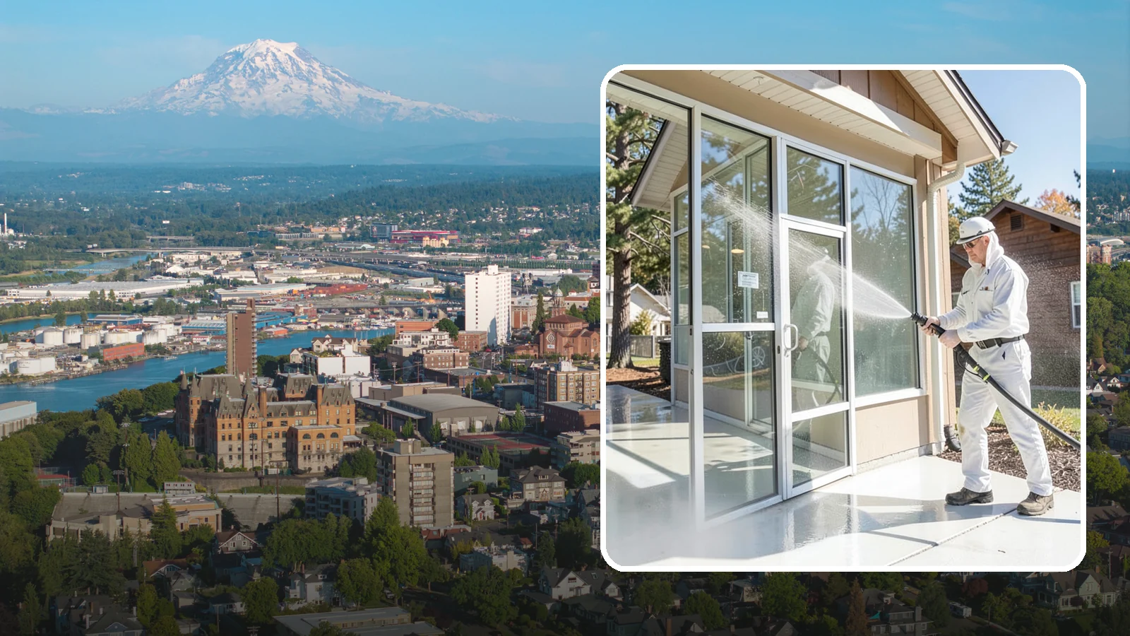 Storefront Washing in Tacoma, Pierce County, WA - First impressions matter, so we keep your Washington storefront looking sharp with a thorough exterior wash that clears away...
