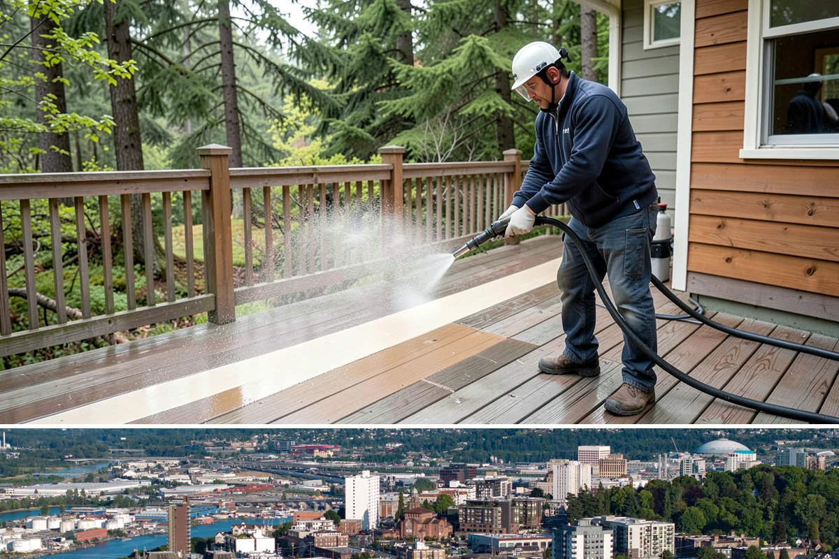 Storefront Washing in Tacoma, Pierce County, WA - Late spring through early fall offers the driest windows for storefront washing, though quarterly touch-ups keep winter algae in...