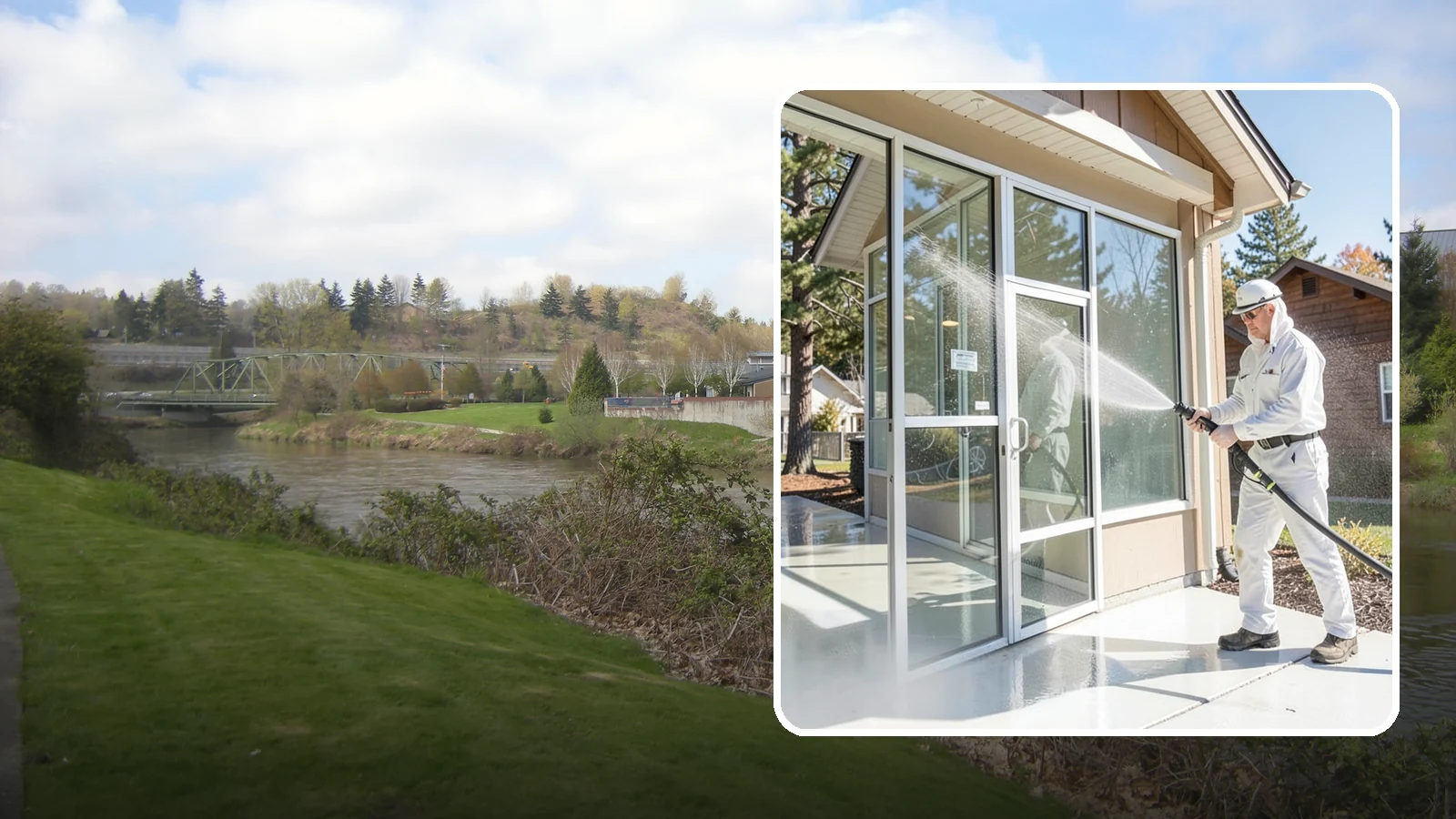 Storefront Washing in Tukwila, King County, WA - First impressions matter, so we keep your Washington storefront looking sharp with a thorough exterior wash that clears away...
