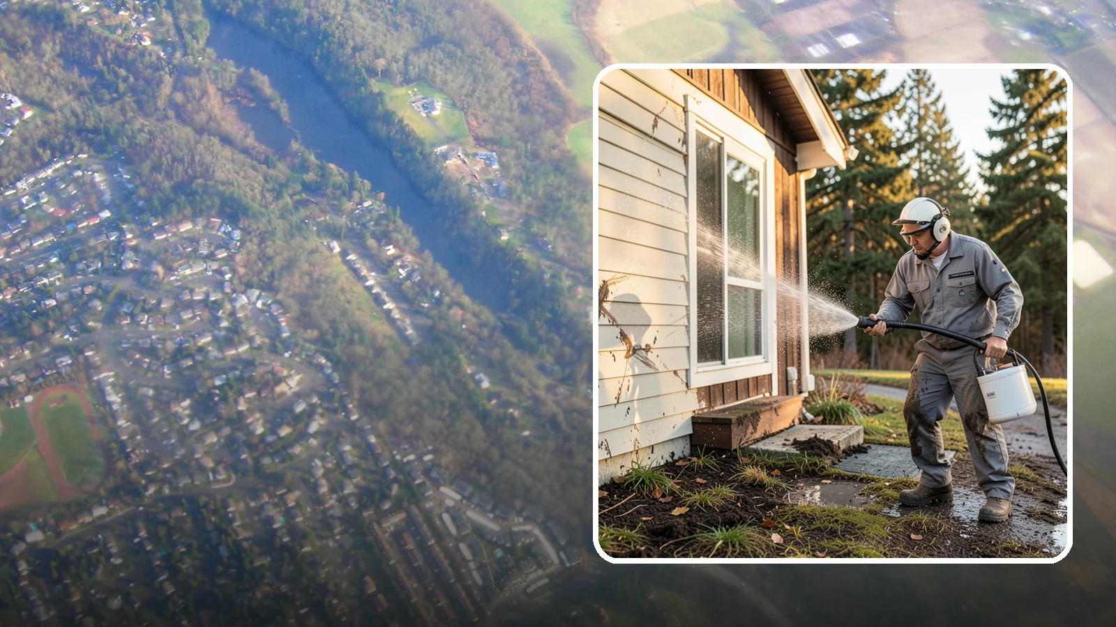 Storm Cleanup Washing in Algona, King County, WA - Storm cleanup washing removes the mud, debris streaks, and organic mess left across your property after a Northwest windstorm or...