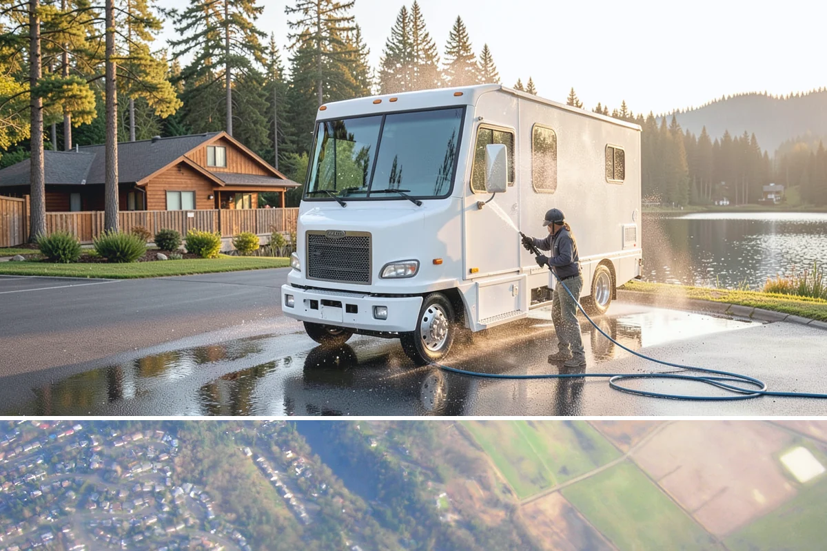 Storm Cleanup Washing in Algona, King County, WA - Any time after a windstorm or heavy rain event, ideally within a few days before mud and organic streaks dry into the surface.