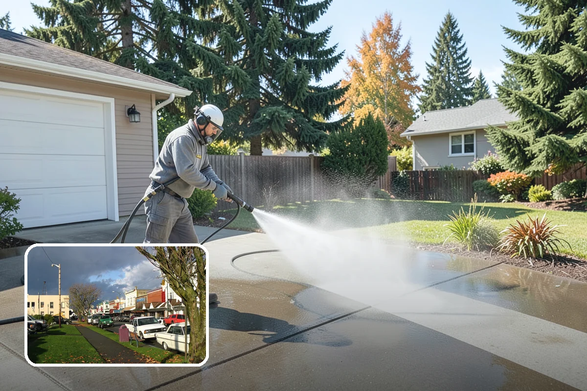 Storm Cleanup Washing in Arlington, Snohomish County, WA - Clears branches, needles, and grit deposited by high winds