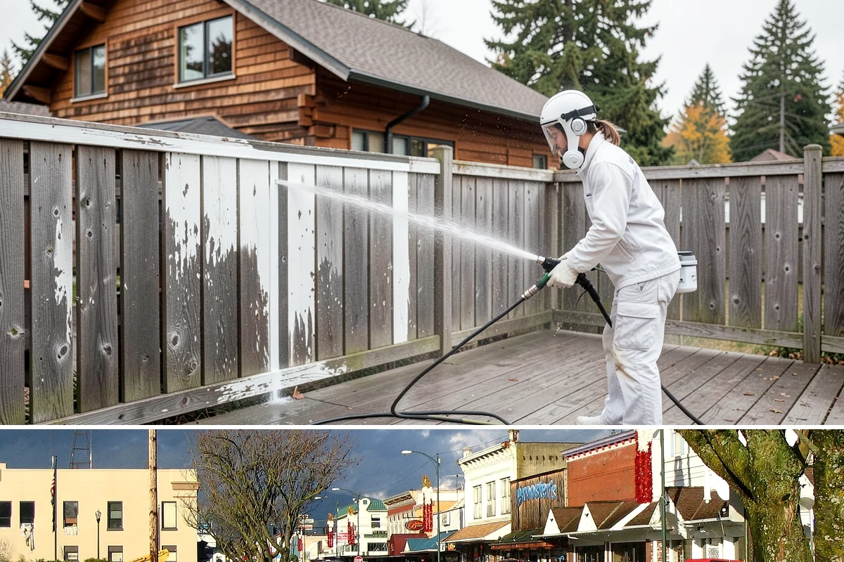 Storm Cleanup Washing in Arlington, Snohomish County, WA - Any time after a windstorm or heavy rain event, ideally within a few days before mud and organic streaks dry into the surface.