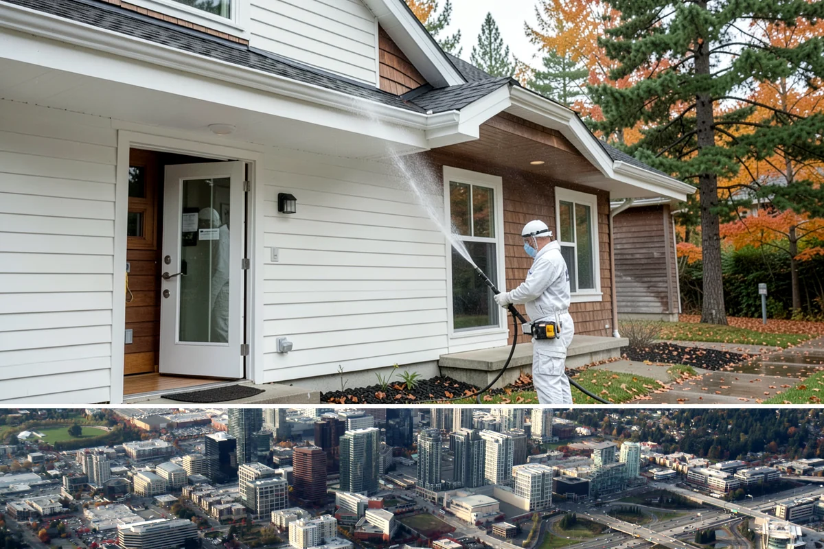 Storm Cleanup Washing in Bellevue, King County, WA - Any time after a windstorm or heavy rain event, ideally within a few days before mud and organic streaks dry into the surface.