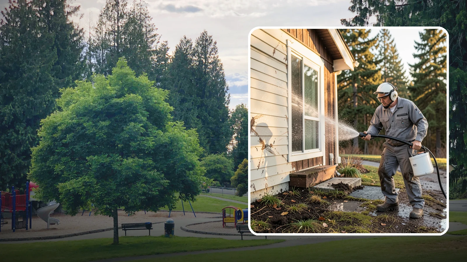 Storm Cleanup Washing in Bonney Lake, Pierce County, WA - Storm cleanup washing removes the mud, debris streaks, and organic mess left across your property after a Northwest windstorm or...