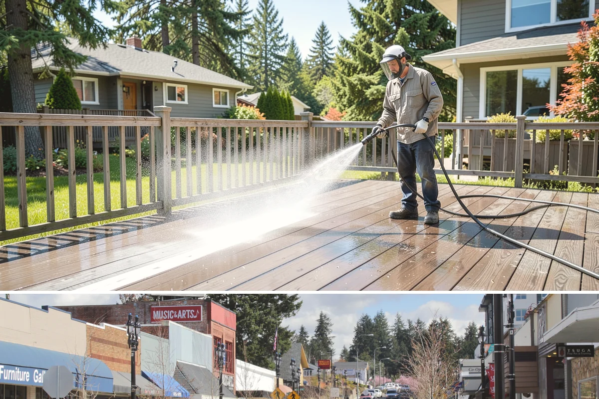 Storm Cleanup Washing in Bothell, King County, WA - Any time after a windstorm or heavy rain event, ideally within a few days before mud and organic streaks dry into the surface.