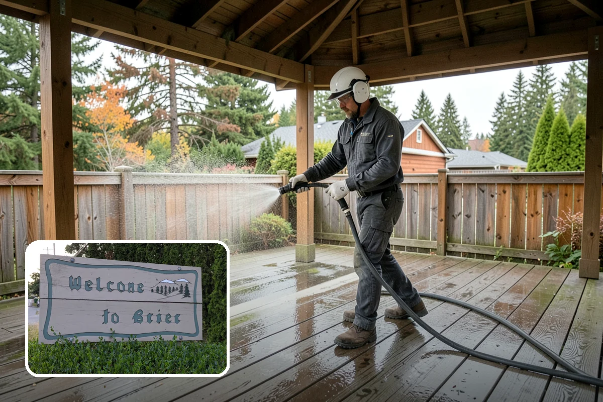 Storm Cleanup Washing in Brier, Snohomish County, WA - Clears branches, needles, and grit deposited by high winds