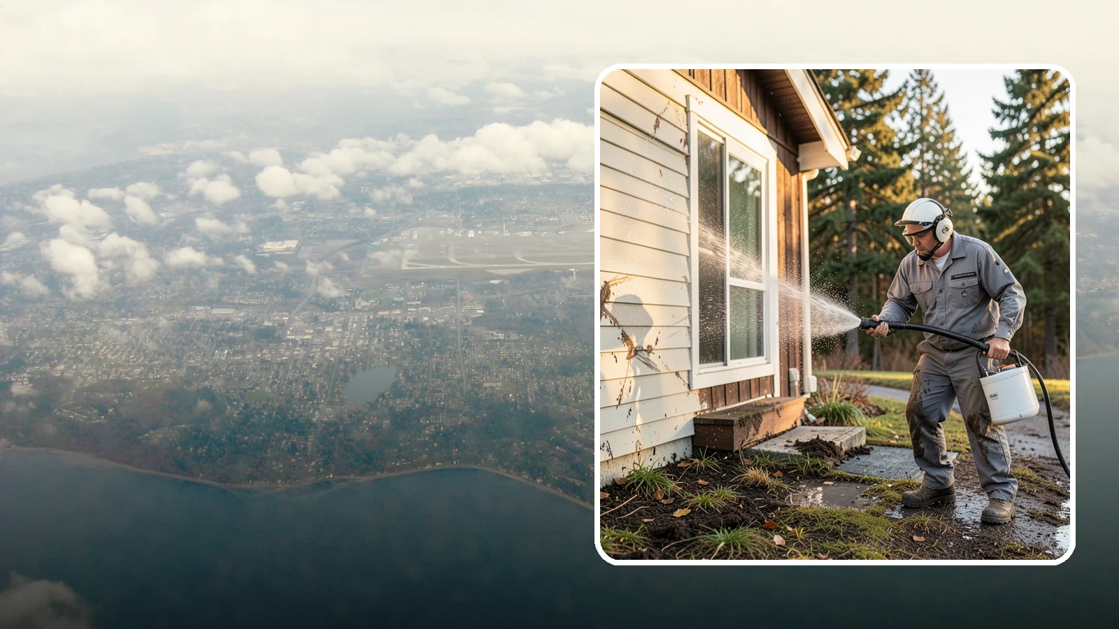 Storm Cleanup Washing in Burien, King County, WA - Storm cleanup washing removes the mud, debris streaks, and organic mess left across your property after a Northwest windstorm or...
