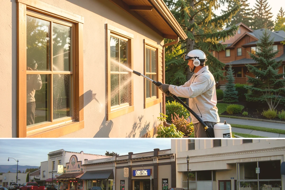 Storm Cleanup Washing in Burlington, Skagit County, WA - Any time after a windstorm or heavy rain event, ideally within a few days before mud and organic streaks dry into the surface.