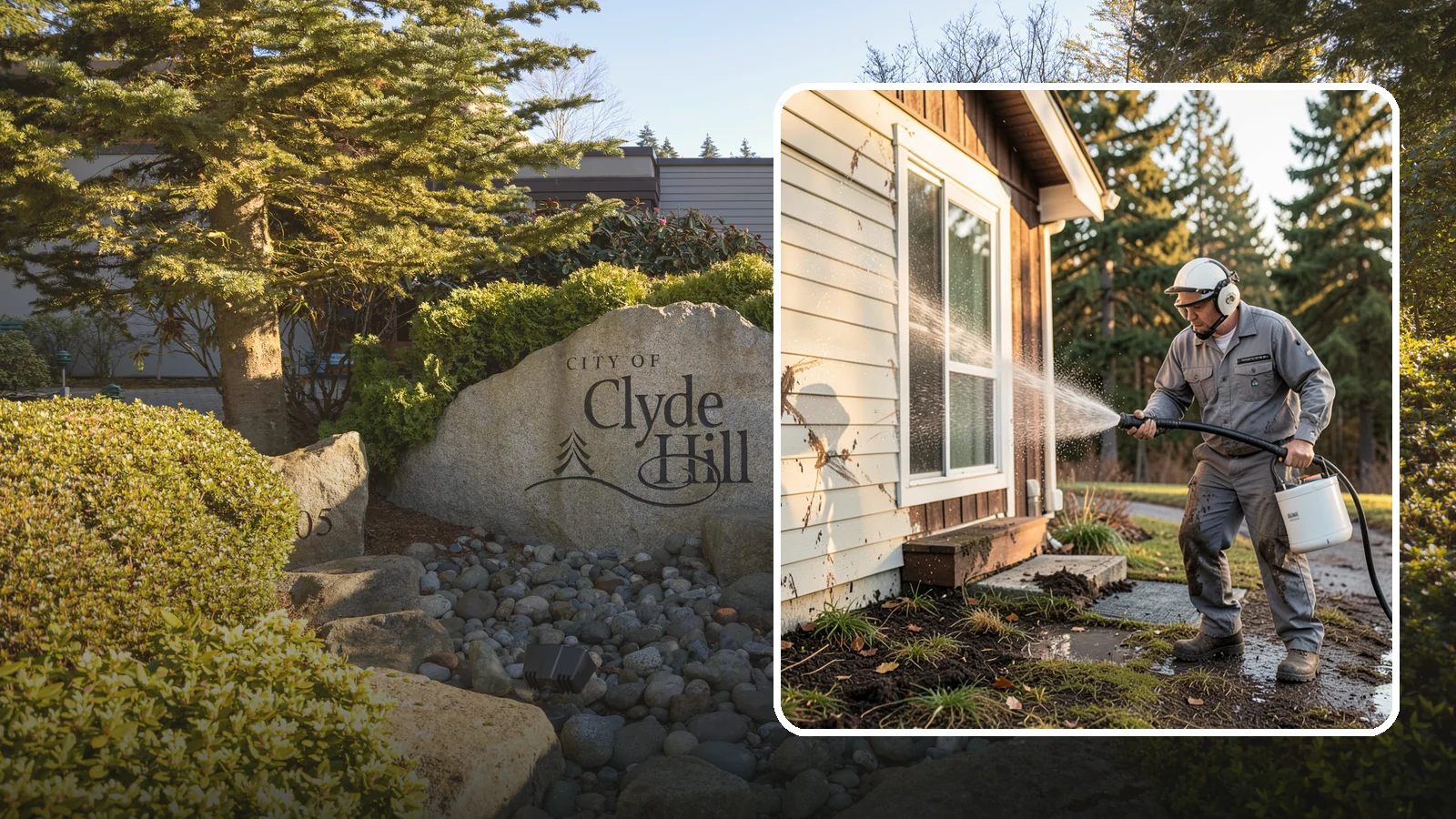 Storm Cleanup Washing in Clyde Hill, King County, WA - Storm cleanup washing removes the mud, debris streaks, and organic mess left across your property after a Northwest windstorm or...