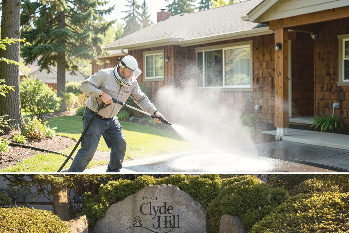 Storm Cleanup Washing in Clyde Hill, King County, WA - Any time after a windstorm or heavy rain event, ideally within a few days before mud and organic streaks dry into the surface.