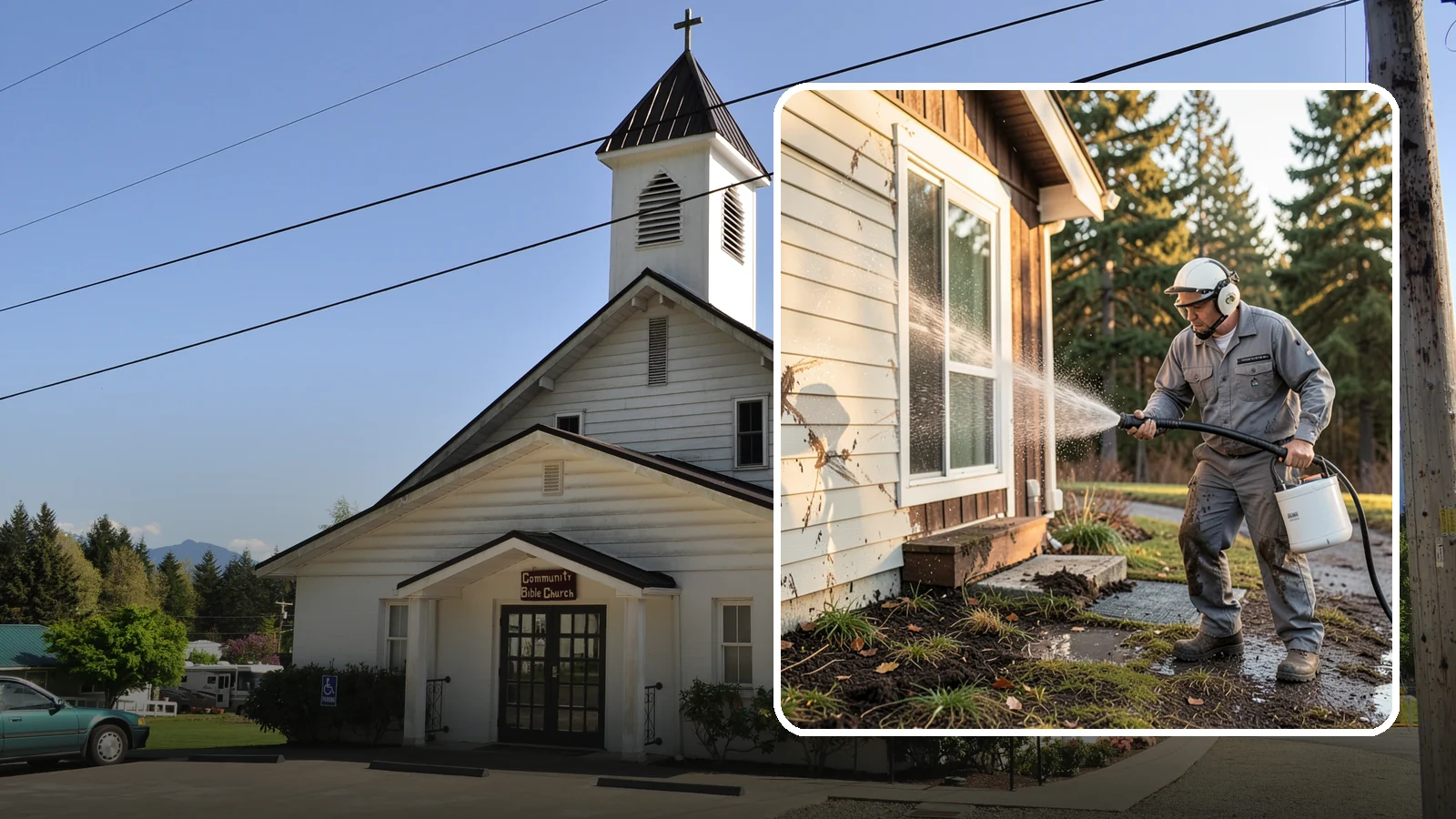 Storm Cleanup Washing in Concrete, Skagit County, WA - Storm cleanup washing removes the mud, debris streaks, and organic mess left across your property after a Northwest windstorm or...