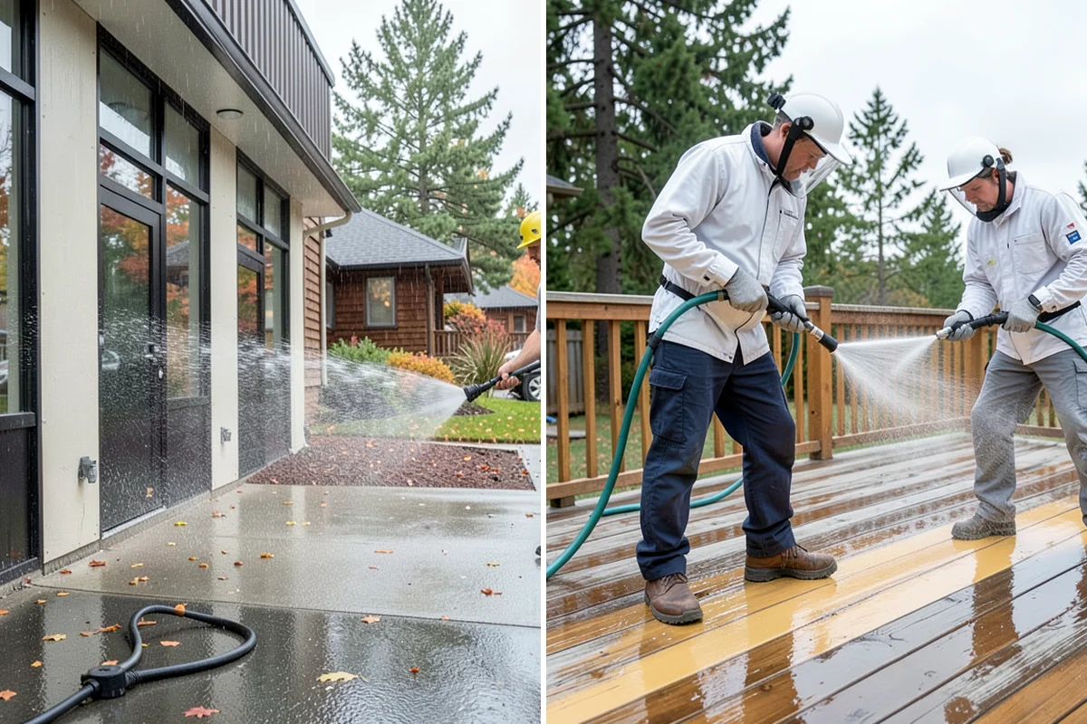 Storm Cleanup Washing in Concrete, Skagit County, WA - Assess storm debris and staining across the property