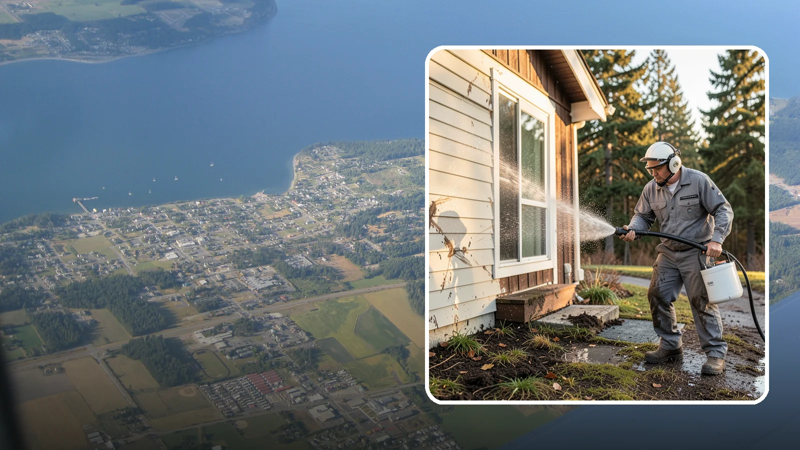 Storm Cleanup Washing in Coupeville, Island County, WA - Storm cleanup washing removes the mud, debris streaks, and organic mess left across your property after a Northwest windstorm or...