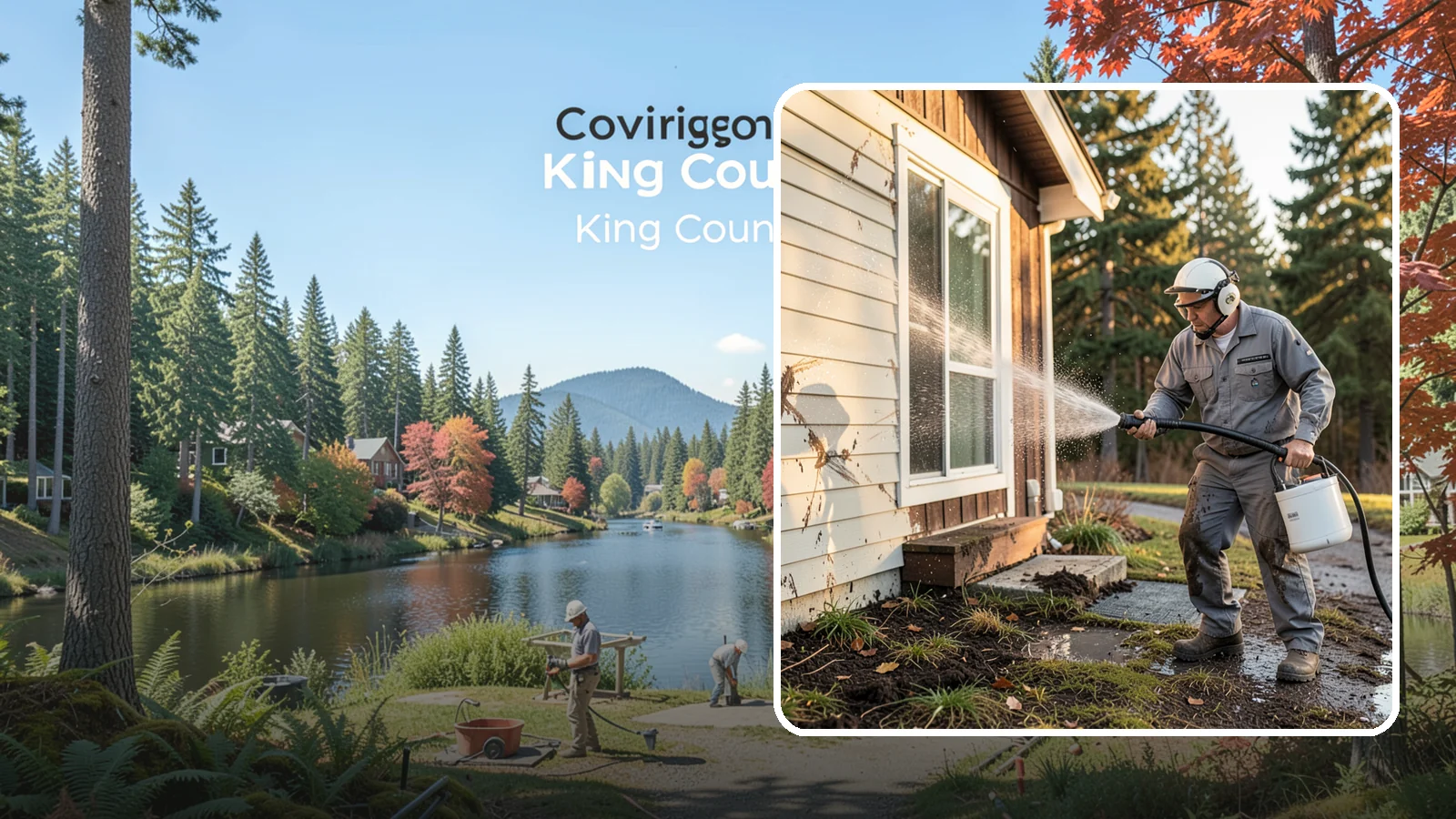 Storm Cleanup Washing in Covington, King County, WA - Storm cleanup washing removes the mud, debris streaks, and organic mess left across your property after a Northwest windstorm or...