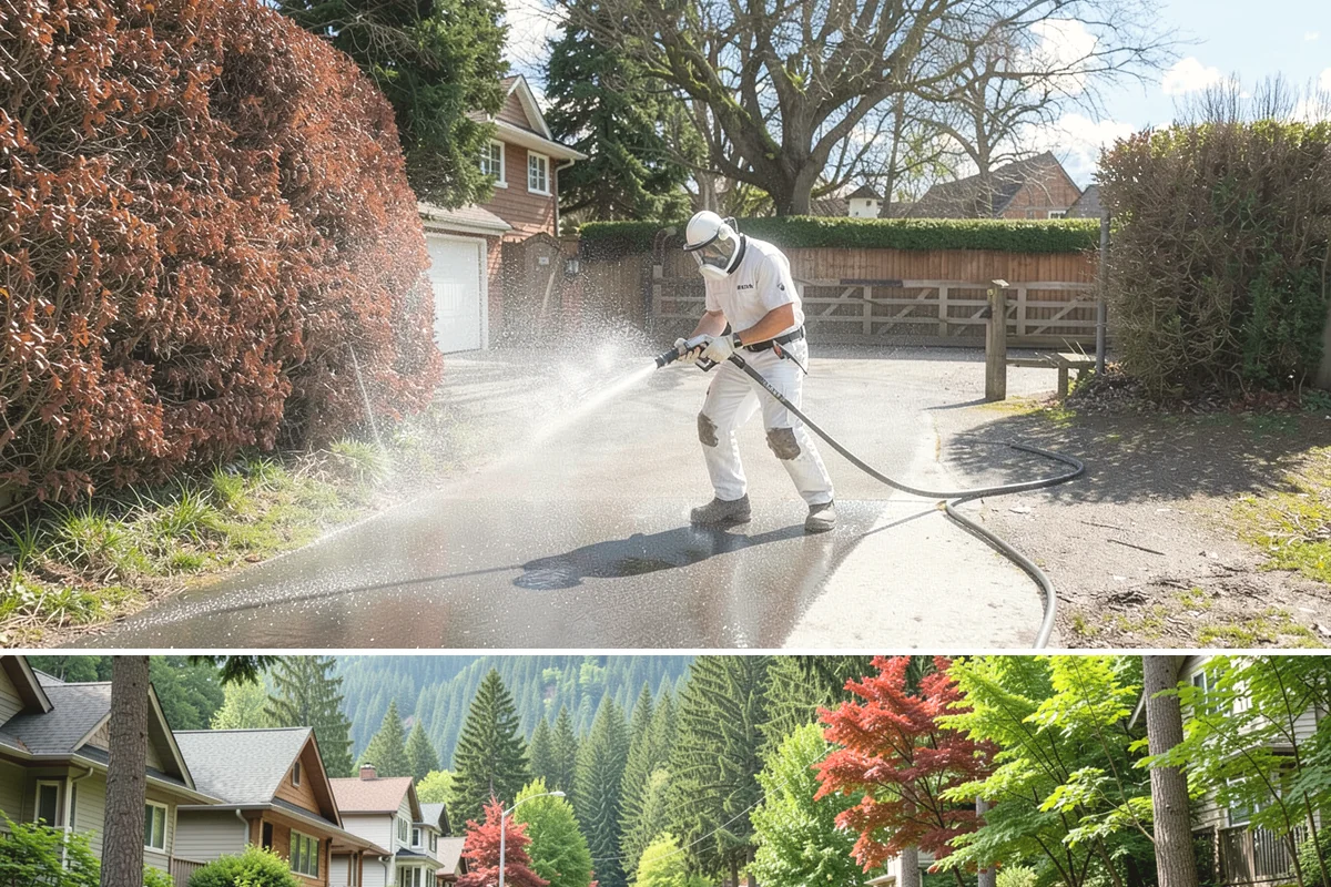 Storm Cleanup Washing in Darrington, Snohomish County, WA - Any time after a windstorm or heavy rain event, ideally within a few days before mud and organic streaks dry into the surface.
