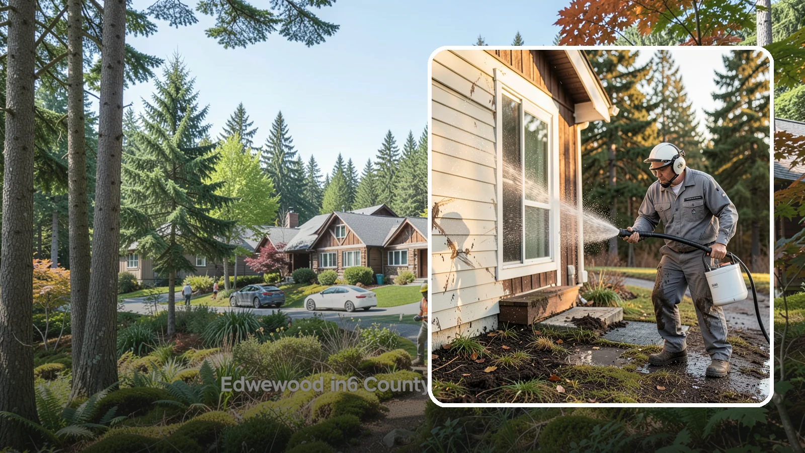 Storm Cleanup Washing in Edgewood, Pierce County, WA - Storm cleanup washing removes the mud, debris streaks, and organic mess left across your property after a Northwest windstorm or...