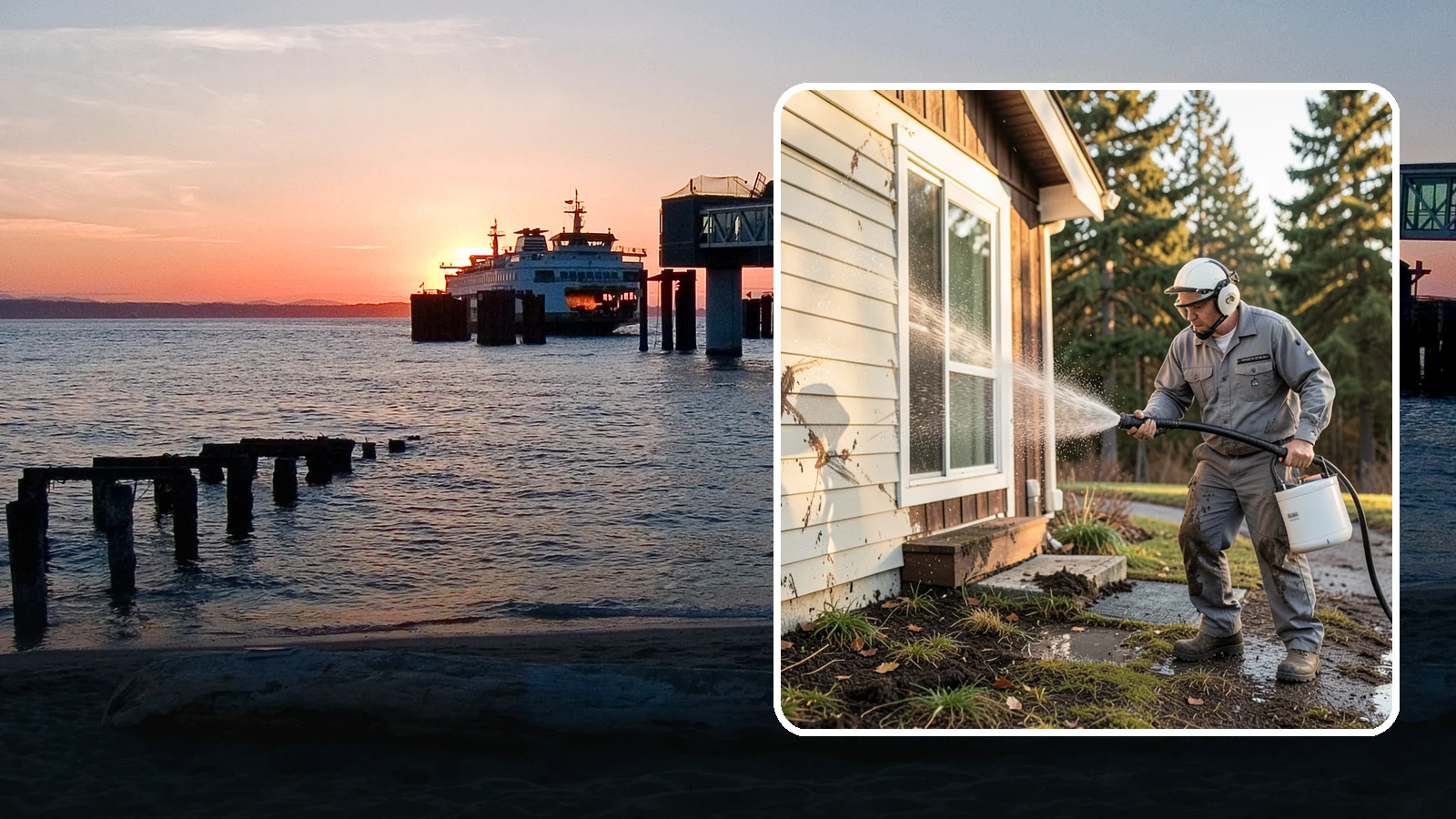 Storm Cleanup Washing in Edmonds, Snohomish County, WA - Storm cleanup washing removes the mud, debris streaks, and organic mess left across your property after a Northwest windstorm or...