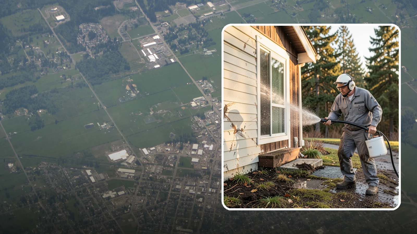 Storm Cleanup Washing in Enumclaw, King County, WA - Storm cleanup washing removes the mud, debris streaks, and organic mess left across your property after a Northwest windstorm or...