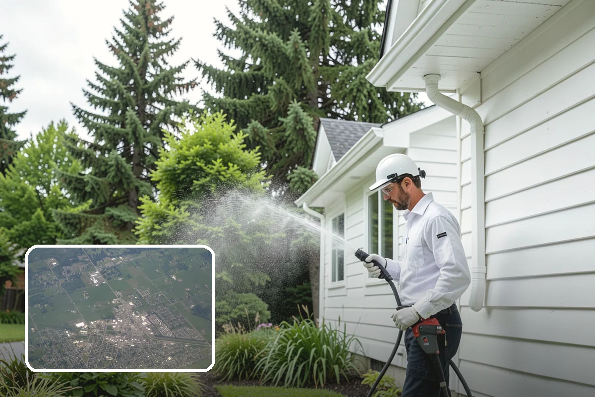 Storm Cleanup Washing in Enumclaw, King County, WA - Clears branches, needles, and grit deposited by high winds