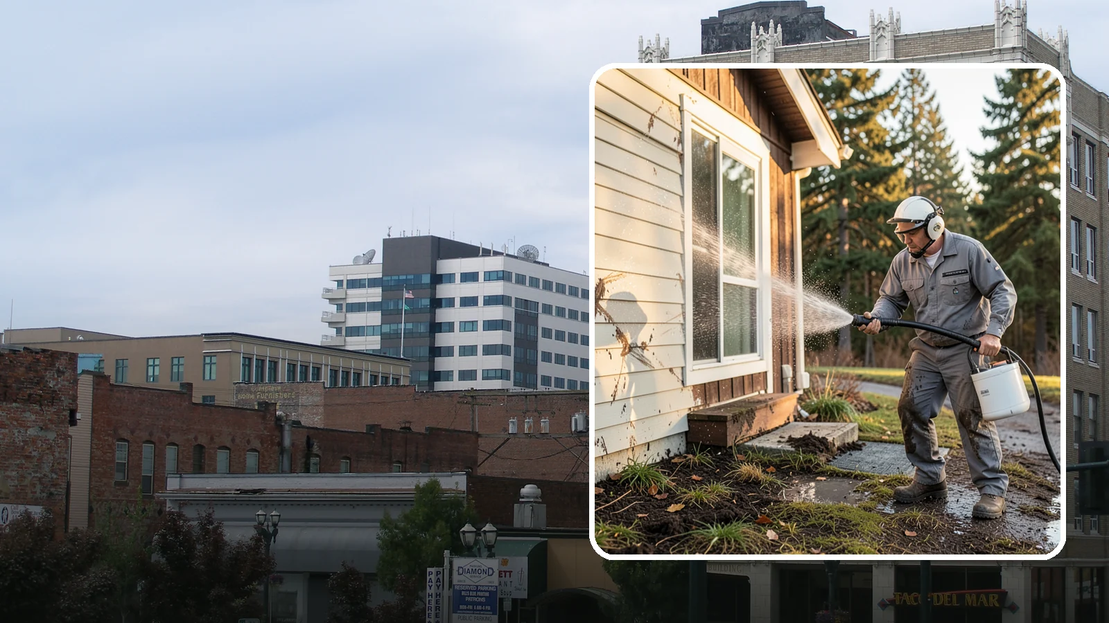 Storm Cleanup Washing in Everett, Snohomish County, WA - Storm cleanup washing removes the mud, debris streaks, and organic mess left across your property after a Northwest windstorm or...