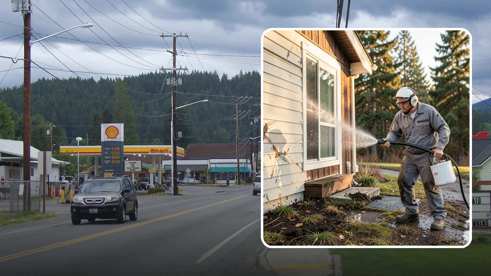 Storm Cleanup Washing in Granite Falls, Snohomish County, WA - Storm cleanup washing removes the mud, debris streaks, and organic mess left across your property after a Northwest windstorm or...