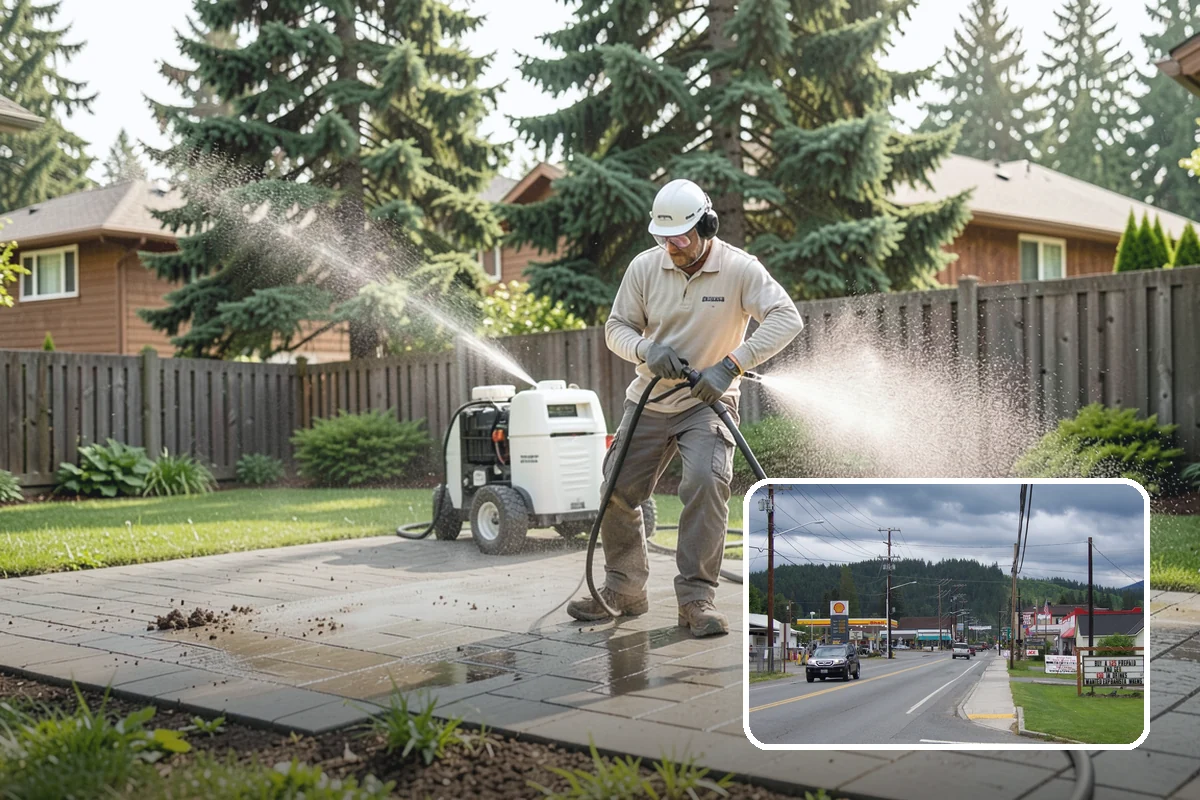 Storm Cleanup Washing in Granite Falls, Snohomish County, WA - Clears branches, needles, and grit deposited by high winds
