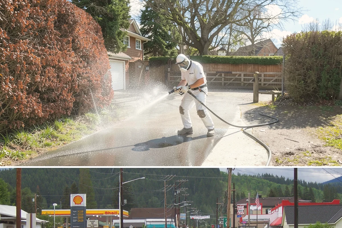 Storm Cleanup Washing in Granite Falls, Snohomish County, WA - Any time after a windstorm or heavy rain event, ideally within a few days before mud and organic streaks dry into the surface.