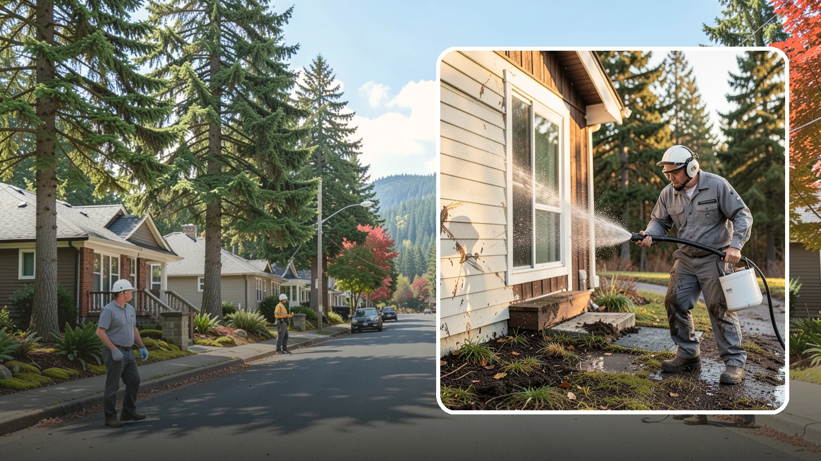 Storm Cleanup Washing in Hunts Point, King County, WA - Storm cleanup washing removes the mud, debris streaks, and organic mess left across your property after a Northwest windstorm or...