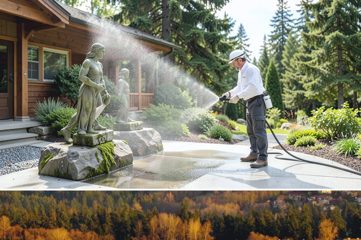 Storm Cleanup Washing in Kenmore, King County, WA - Any time after a windstorm or heavy rain event, ideally within a few days before mud and organic streaks dry into the surface.